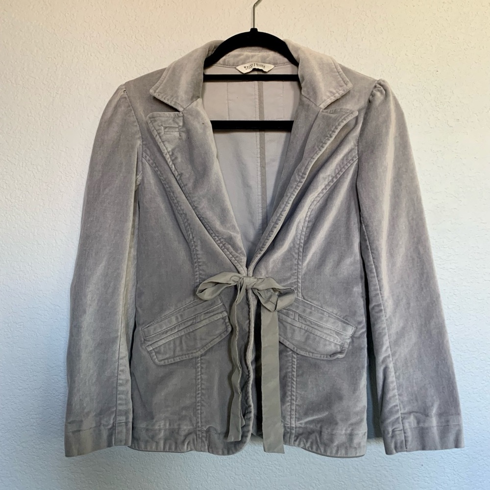White House Black Market Gray Velvet Blazer